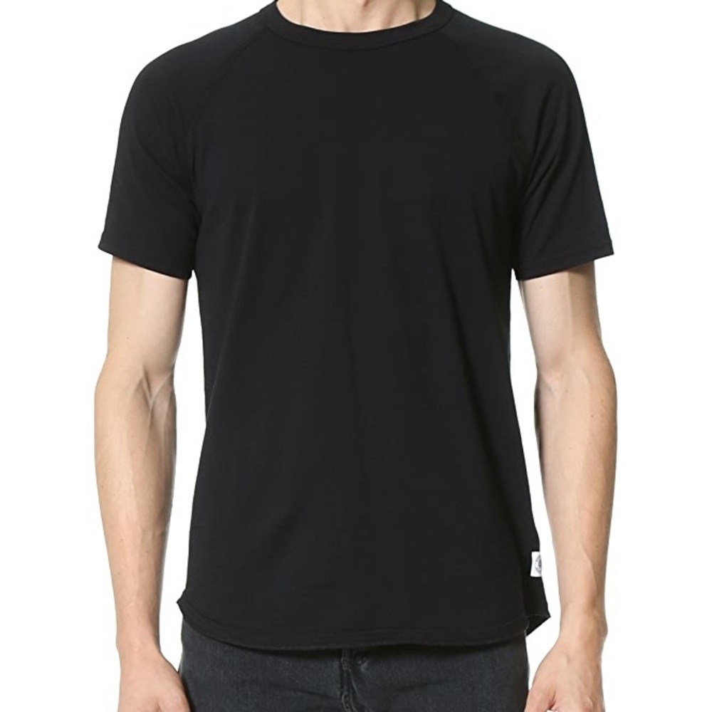 Reigning Champ Black SS Raglan Tee- Size Small